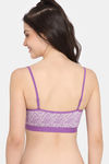 Rosaline Double Layered Full Coverage Non Wired Bralette - Marble Purple — thumbnail 2